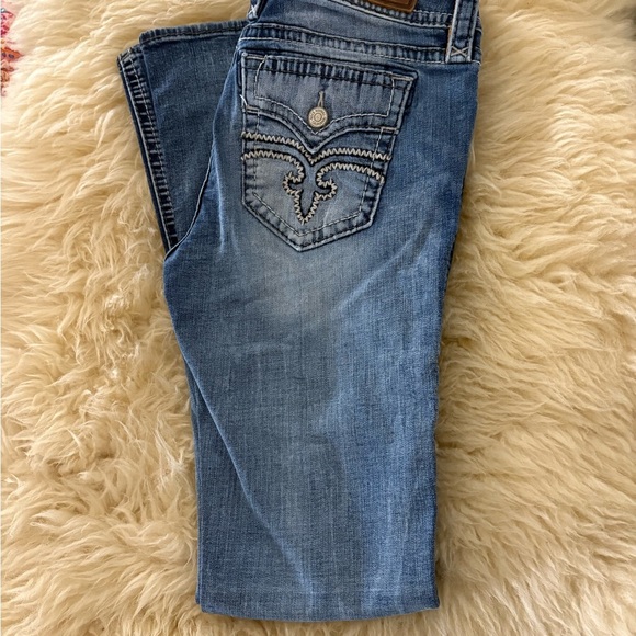 Rock Revival ‘Julee’ Bootcut Faded Blue Jeans with Detailed Stitching - Picture 7 of 7